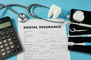 A dental insurance claim form